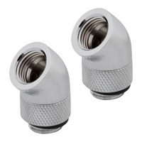 Corsair Hydro X XF Chrome Brass G1/4" 45° Rotary Adapter Fitting - Twin Pack