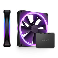 NZXT F140 RGB Duo 140mm PWM Fan 2 Pack with Controller Black