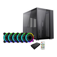 GameMax Infinity Black Tempered Glass Mid-Tower ATX Case + ARGB Fans Bundle
